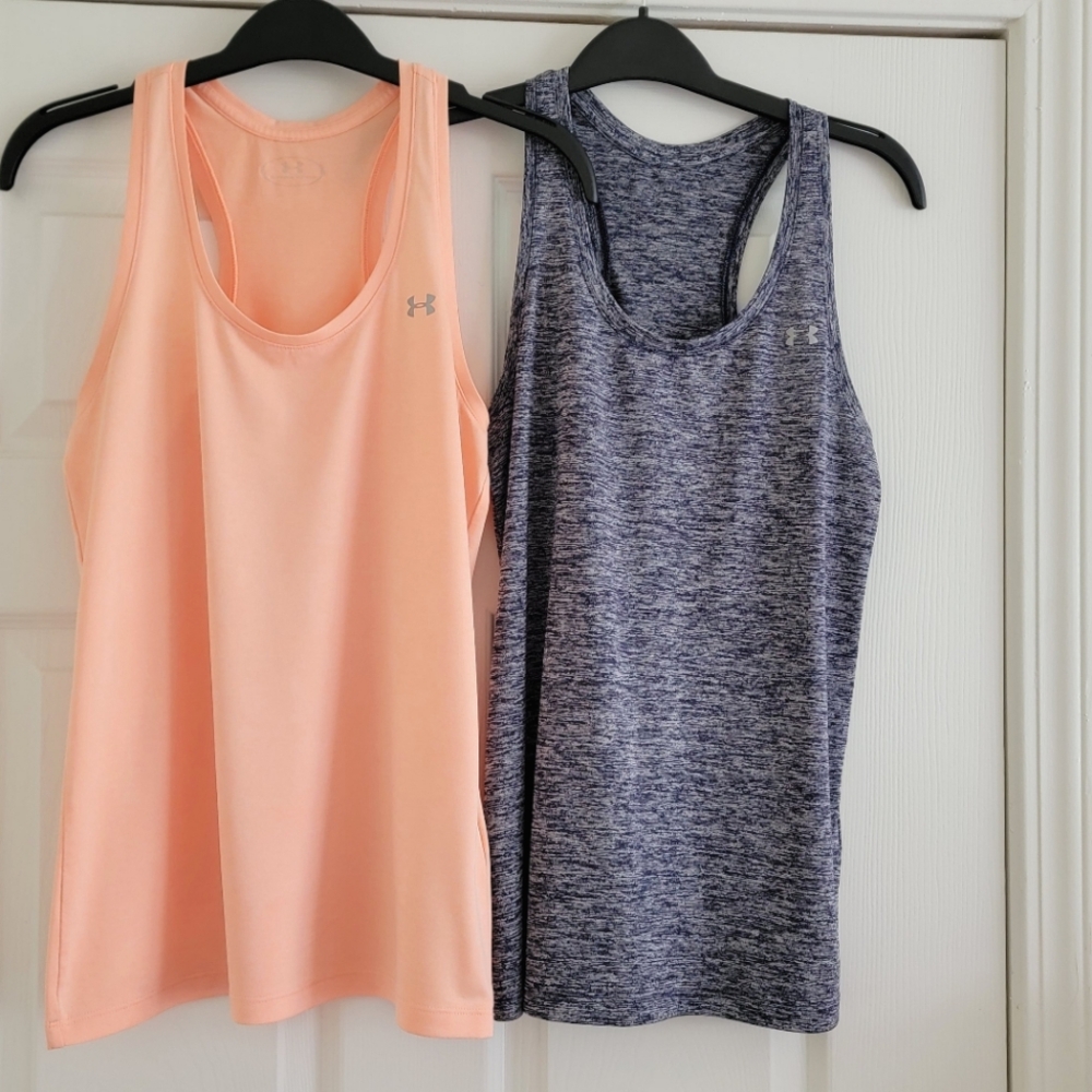 Bundle Of 2 Under Armour Women's HeatGear Racerback Tank Tops, XS - Picture 3 of 10